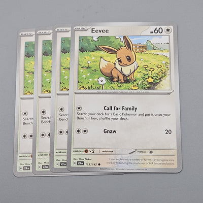 Eevee 113/142 - 4x Playset - SV07 Pokemon Scarlet & Violet Stellar Crown