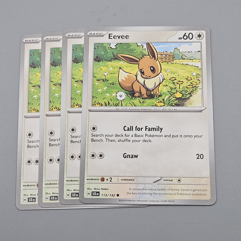 Eevee 113/142 - 4x Playset - SV07 Pokemon Scarlet & Violet Stellar Crown
