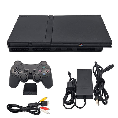 Sony PlayStation 2 PS2 (Slim) Game Console + Wireless Controller + Memory Card