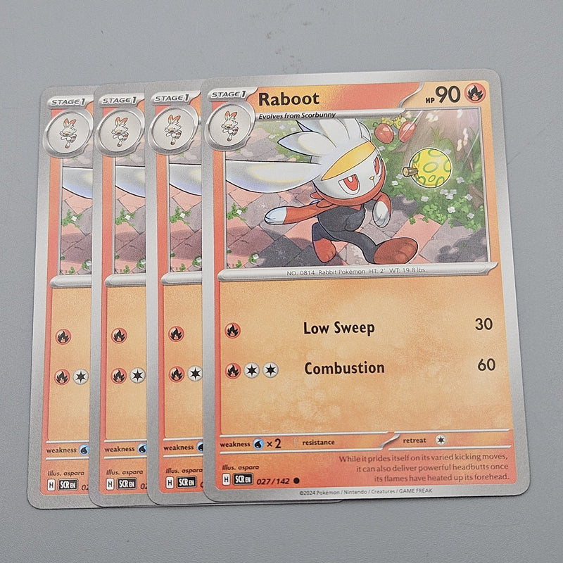 Raboot 027/142 - 4x Playset Pokemon Scarlet & Violet Stellar Crown