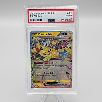 Pikachu ex 057/191 Sv08 Surging Sparks Holo PSA 8
