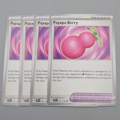 Payapa Berry 141/142 - 4x Playset - SV07 Pokemon Scarlet & Violet Stellar Crown