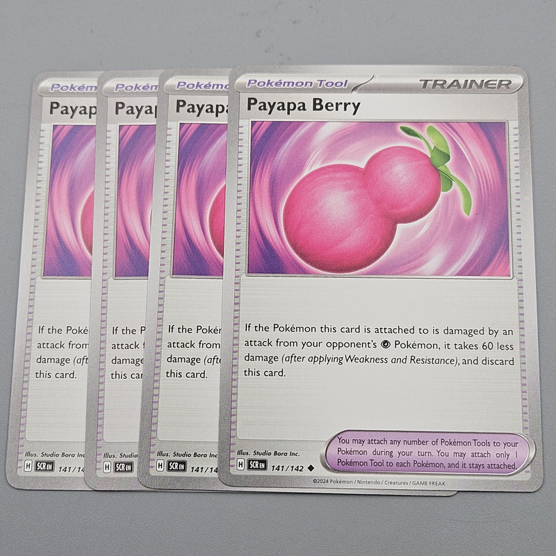 Payapa Berry 141/142 - 4x Playset - SV07 Pokemon Scarlet & Violet Stellar Crown