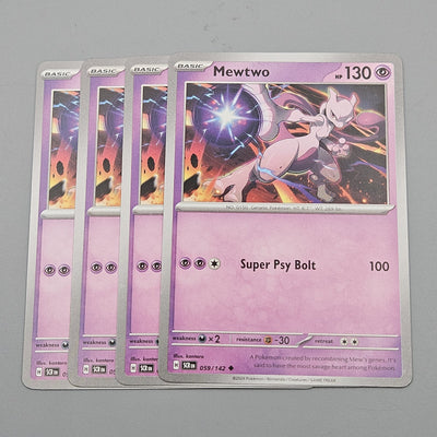Mewtwo 059/142 - 4x Playset - SV07 Pokemon Scarlet & Violet Stellar Crown