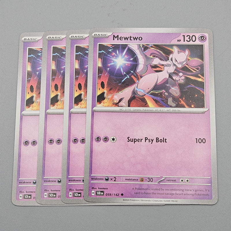 Mewtwo 059/142 - 4x Playset - SV07 Pokemon Scarlet & Violet Stellar Crown