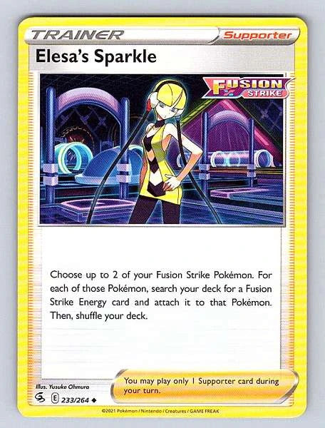 Elesa's Sparkle 233/264 Fusion Strike Ultra Rare NM Pokemon TCG