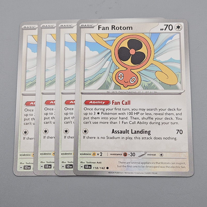 Fan Rotom 118/142 - 4x Playset - SV07 Pokemon Scarlet & Violet Stellar Crown