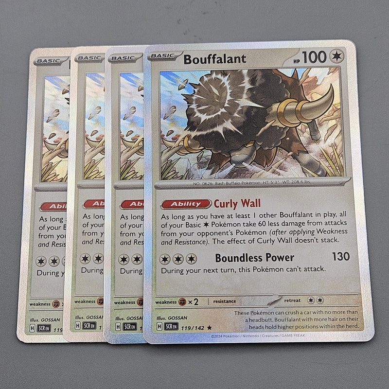 Bouffalant 119/142 Holo - 4x Playset - SV07 Pokemon SV Stellar Crown