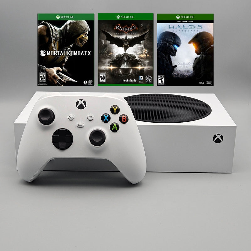 Microsoft Xbox Series S Console White 512GB + 1 Controller + Halo, Batman & More