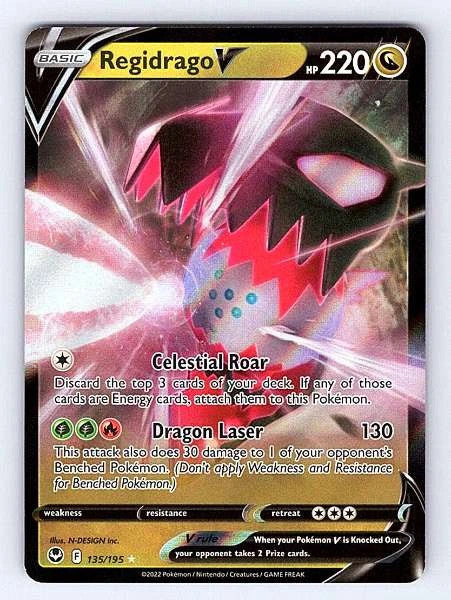 Regidrago V 135/195 Silver Tempest Ultra Rare NM Pokemon TCG