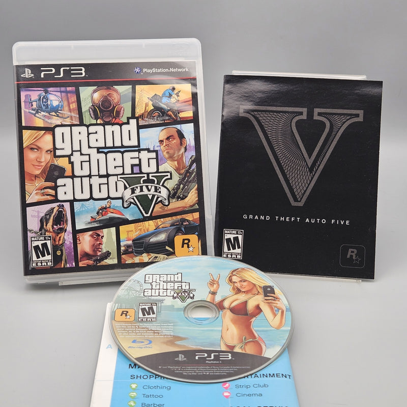Grand Theft Auto V PS3 PlayStation 3 + Map Complete Refurbished Excellent