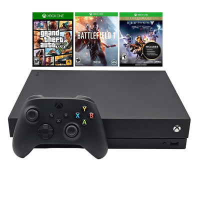 Microsoft Xbox One X 1 TB + Grand Theft Auto V, Battlefield & Destiny Bundle 4K