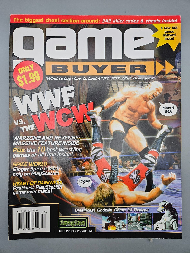 Game Buyer Magazine Oct. 1998 Issue 4 WWF vs WCW