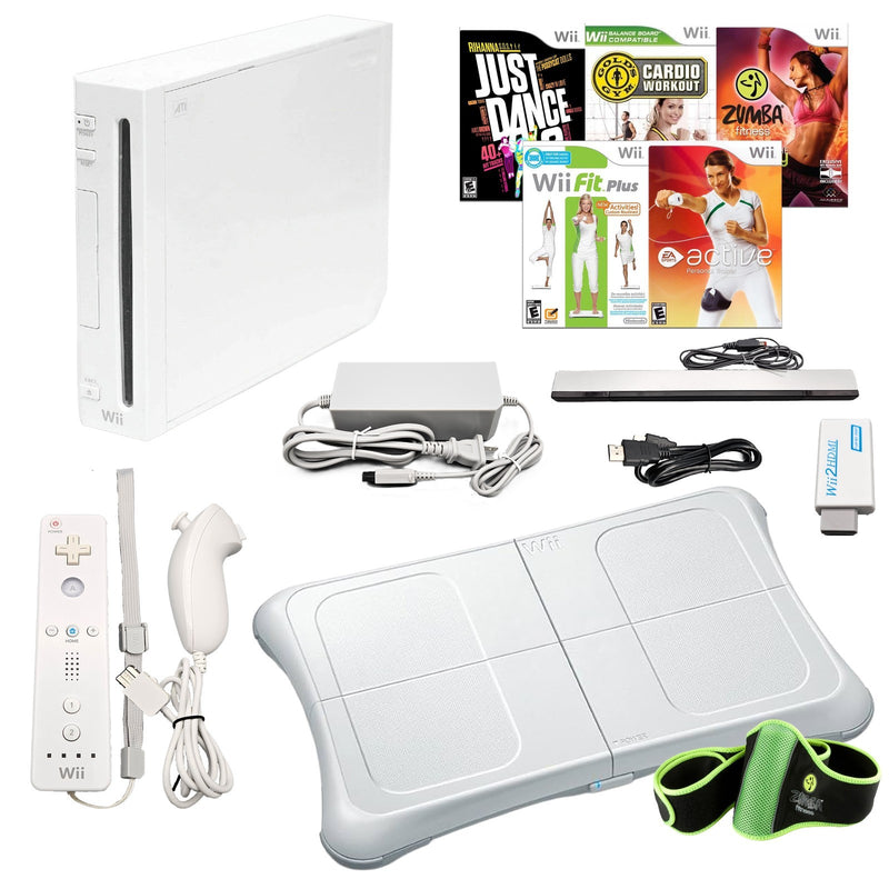 Nintendo Wii Console HD + Wii Fit Balance Board & Fitness Game Bundle Excellent