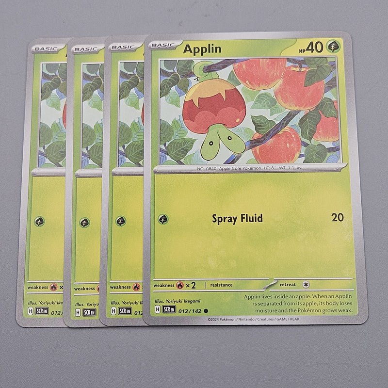 Applin 012/142 - 4x Playset - SV07 Pokemon Scarlet & Violet Stellar Crown