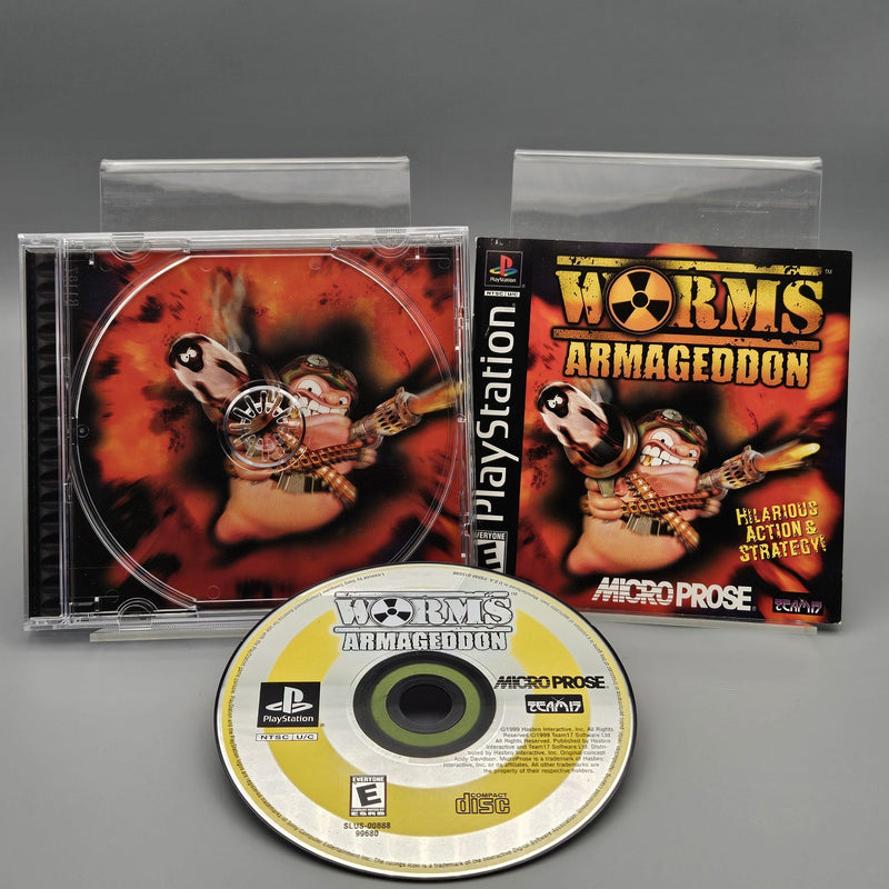 Worms Armageddon Playstation PS1 Complete CIB Refurbished Excellent