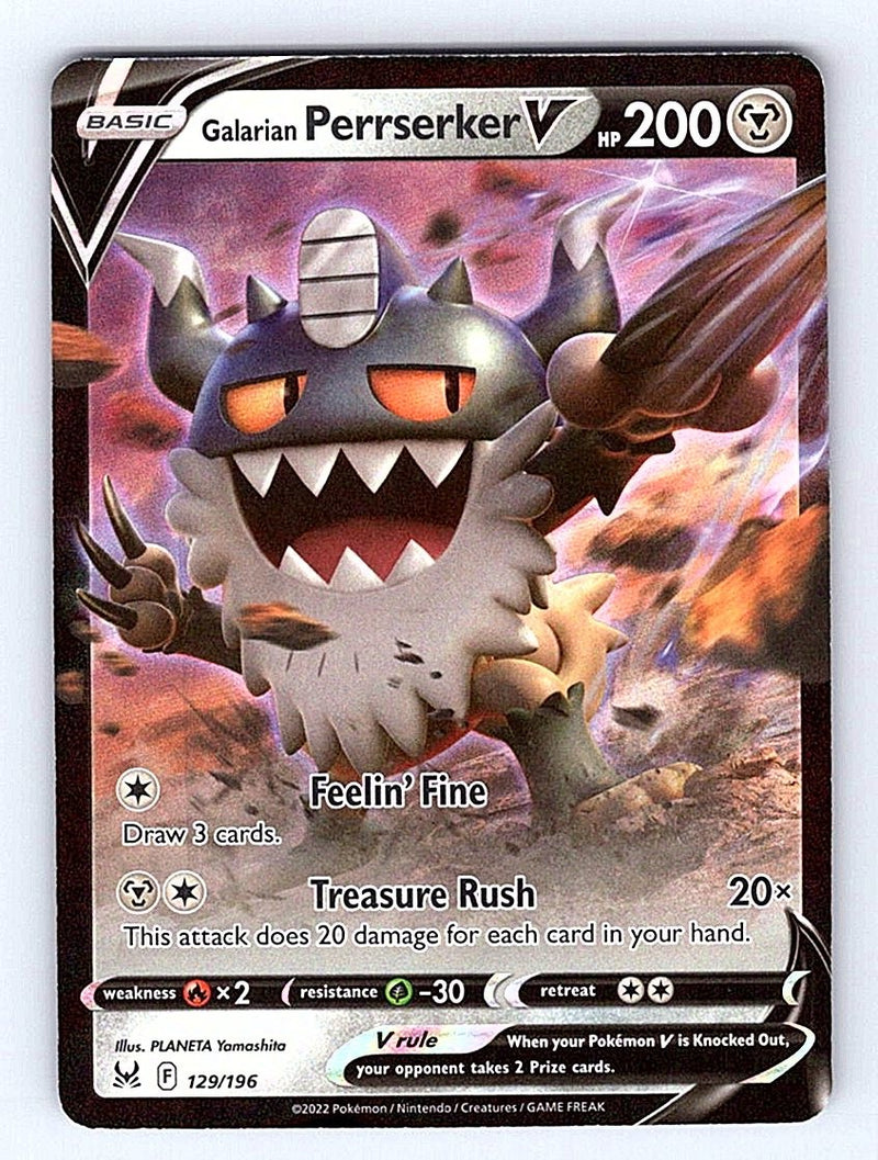 Pokemon TCG SWSH11: Lost Origin #129/196 Galarian Perrserker V NM