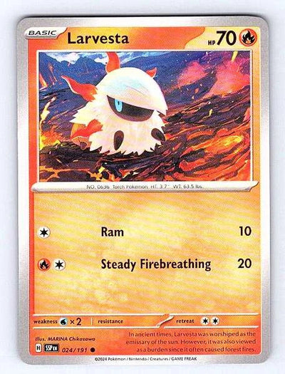 Larvesta 024/191 Surging Sparks Common NM Pokemon TCG