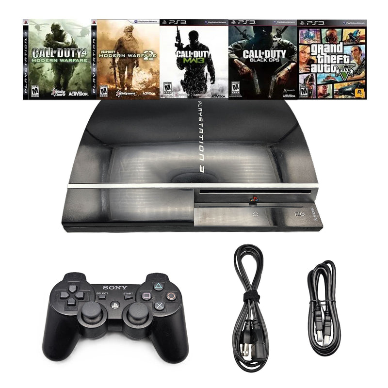 Sony PlayStation 3 PS3 Console 80GB + 1 Controller + Call Of Duty & GTA V Bundle