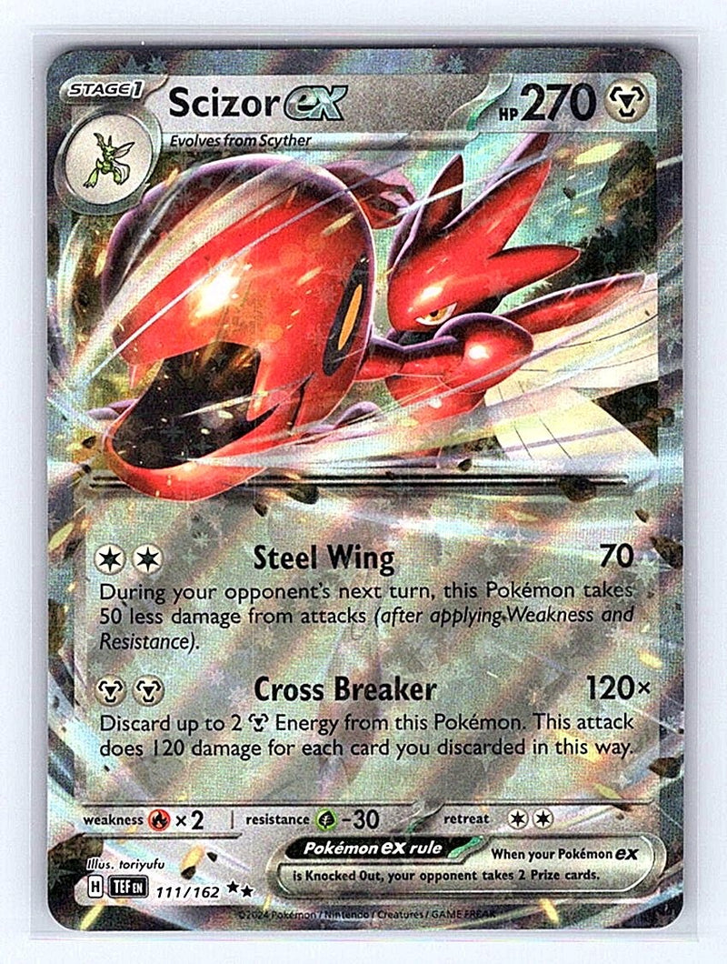 Pokemon TCG SV05: Temporal Forces #111/162 Scizor ex NM