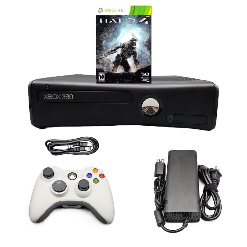 Microsoft Xbox 360 S Slim 250GB Black Console + Wireless Controller & Halo 4