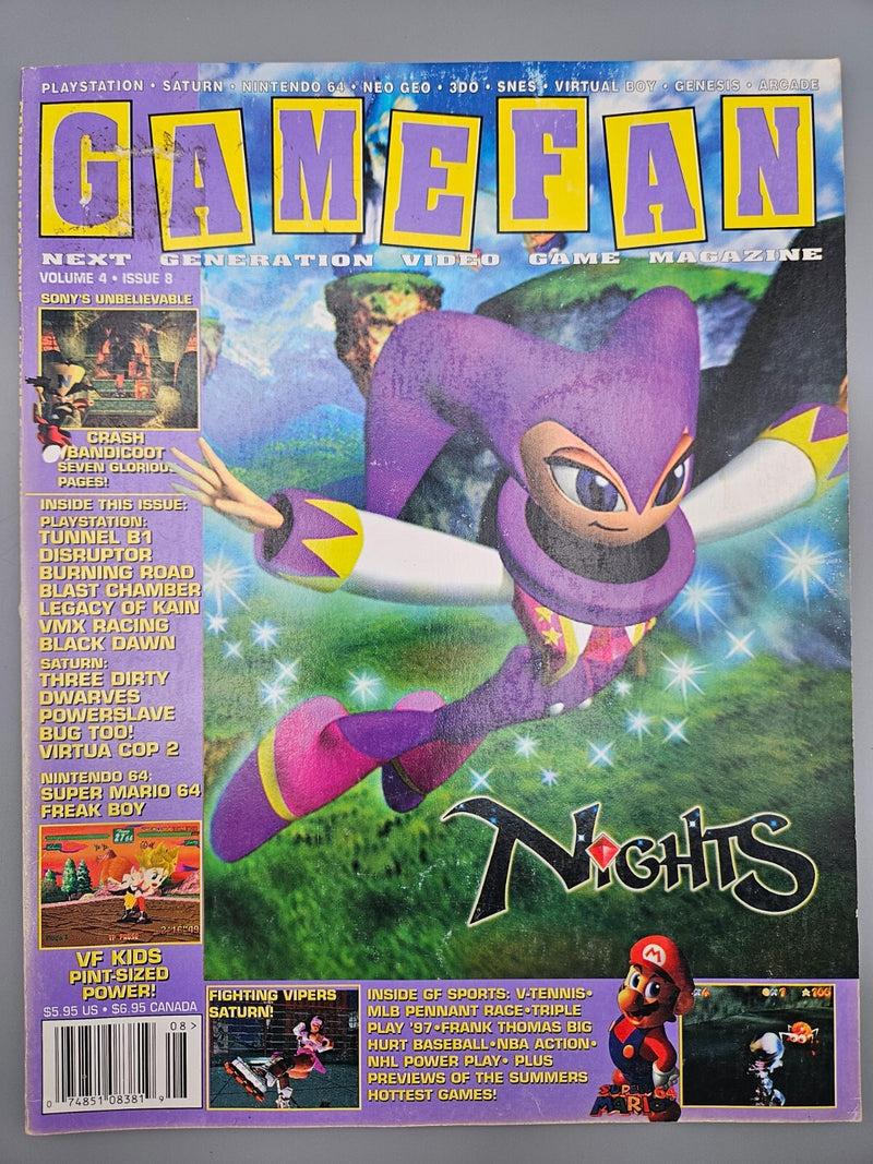 Gamefan Magazine Volume 4 Issue 8 Night Cover Crash
