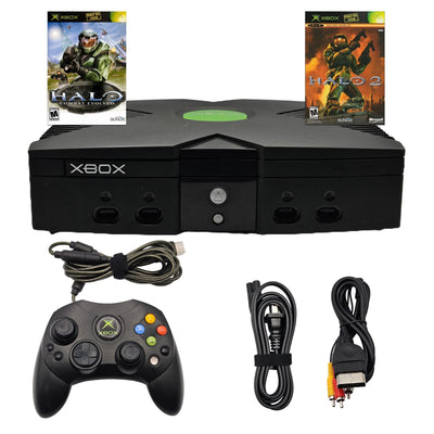 Original Microsoft Xbox Console + Controller + Halo 1 & 2 Bundle