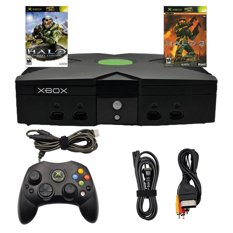 Original Microsoft Xbox Console + Controller + Halo 1 & 2 Bundle