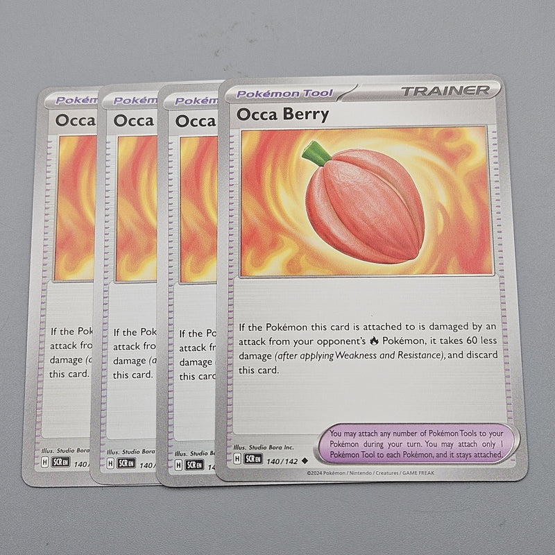 Occa Berry 140/142 - 4x Playset - SV07 Pokemon Scarlet & Violet Stellar Crown