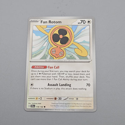 Fan Rotom 118/142 Non-Holo Common Sv07 Scarlet & Violet Stellar Crown NM