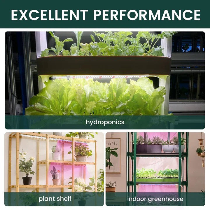 Full Spectrum 4-Pack LED Grow Kit with Timer for Houseplants & Hydroponics