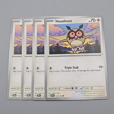 Hoothoot 114/142 - 4x Playset - SV07 Pokemon Scarlet & Violet Stellar Crown