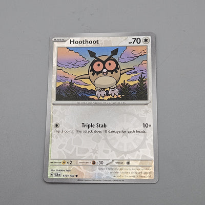 Hoothoot 114/142 Reverse Holo Common SV07 Scarlet & Violet Stellar Crown NM