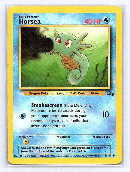 Horsea 49/62 Fossil Common NM Pokemon TCG