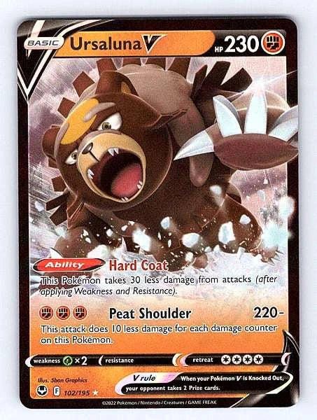 Ursaluna V 102/195 Silver Tempest Ultra Rare NM Pokemon TCG