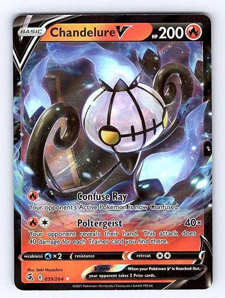 Chandelure V 039/264 Fusion Strike Ultra Rare NM Pokemon TCG