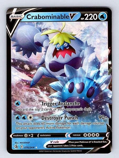 Crabominable V 076/264 Fusion Strike Ultra Rare NM Pokemon TCG