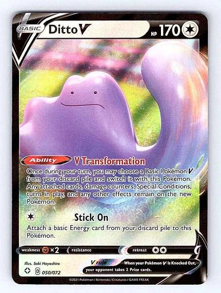 Ditto V 050/072 Shining Fates Ultra Rare NM Pokemon TCG