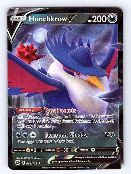 Honchkrow V 088/172 Brilliant Stars Ultra Rare NM Pokemon TCG