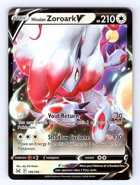 Hisuian Zoroark V 146/196 Lost Origin Ultra Rare NM Pokemon TCG