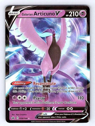 Galarian Articuno V 058/198 Chilling Reign Ultra Rare NM Pokemon TCG