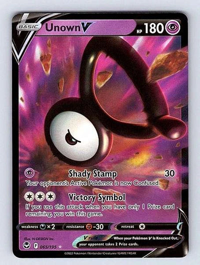 Unown V 065/195 Silver Tempest Ultra Rare NM Pokemon TCG