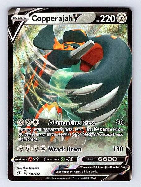 Copperajah V 136/192 Rebel Clash Ultra Rare NM Pokemon TCG