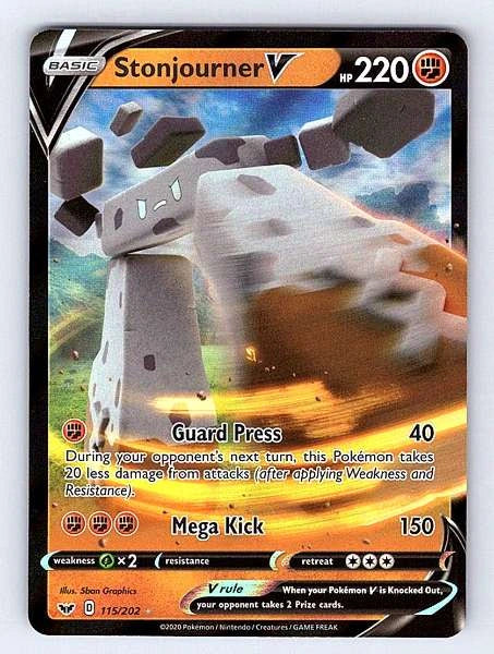 Stonjourner V 115/202 Sword & Shield Ultra Rare NM Pokemon TCG