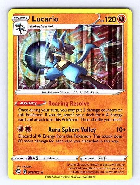 Lucario 079/172 Brilliant Stars Rare NM Pokemon TCG