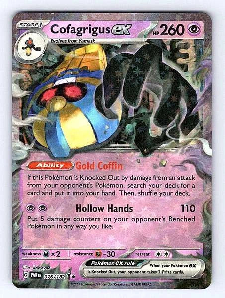 Cofagrigus ex 076/182 Paradox Rift Ultra Rare NM Pokemon TCG