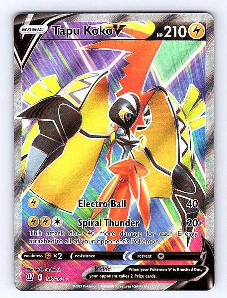 Tapu Koko V 147/163 Battle Styles Ultra Rare NM Pokemon TCG