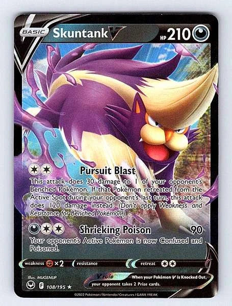 Skuntank V 108/195 Silver Tempest Ultra Rare NM Pokemon TCG