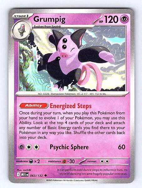 Grumpig 063/132 EX Power Keepers Uncommon NM Pokemon TCG
