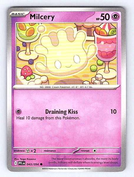 Milcery 043/094 Phantasmal Flames Common NM Pokemon TCG